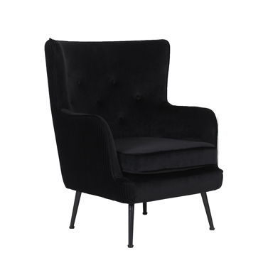 Liberta - Maison SERPATINA Πολυθρόνα Μαύρη 75x79x93cm 01-2084