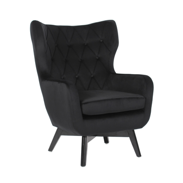 Liberta - Maison SALINA Πολυθρόνα Μαύρη 75x83x103cm 01-2247