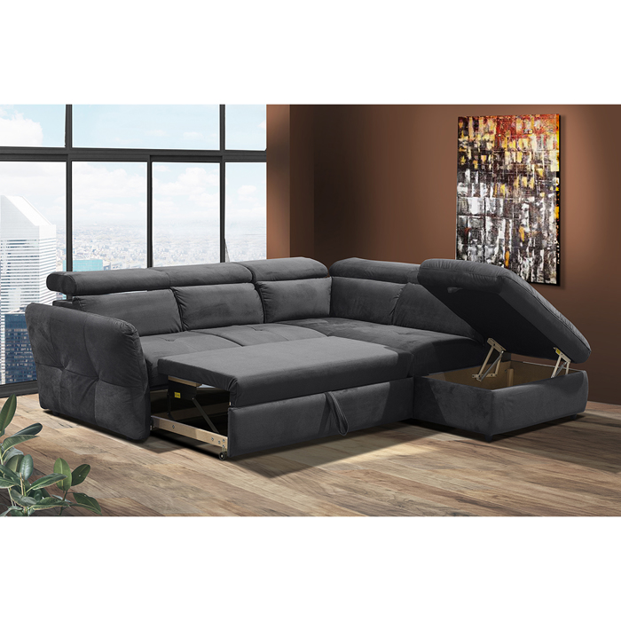 Liberta - Maison MONSERAT Καναπές-Κρεβάτι Ανθρακί με Δεξιά Γωνία 254x224x90cm 01-2602 Liberta - Maison MONSERAT Kanapes-Krebati Anthraki me Dexia Gnia 254x224x90cm 01-2602