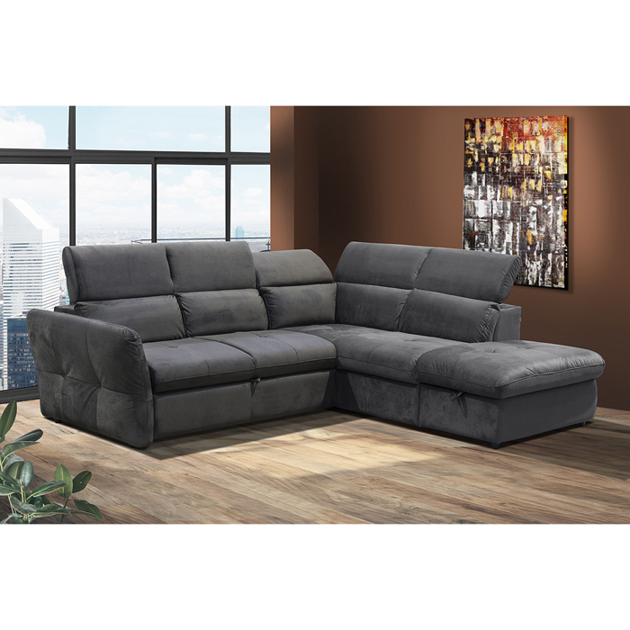 Liberta - Maison MONSERAT Καναπές-Κρεβάτι Ανθρακί με Δεξιά Γωνία 254x224x90cm 01-2602 Liberta - Maison MONSERAT Kanapes-Krebati Anthraki me Dexia Gnia 254x224x90cm 01-2602