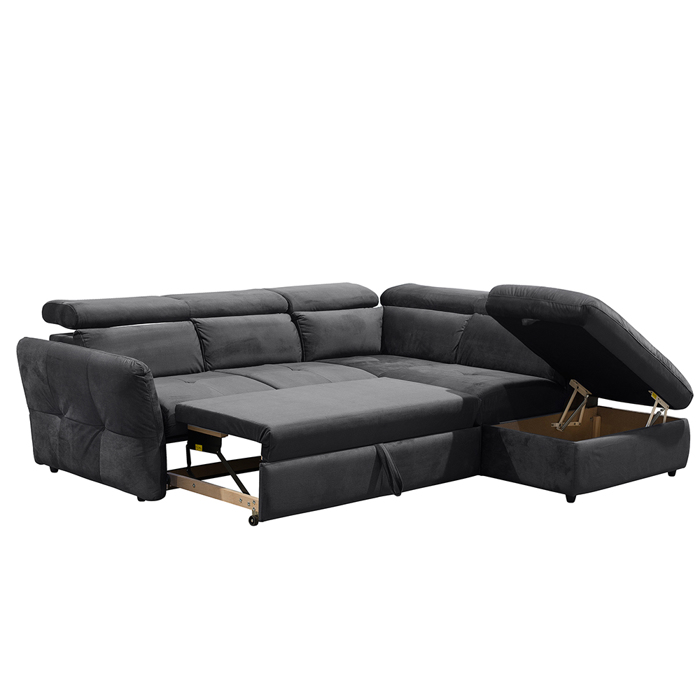 Liberta - Maison MONSERAT Καναπές-Κρεβάτι Ανθρακί με Δεξιά Γωνία 254x224x90cm 01-2602 Liberta - Maison MONSERAT Kanapes-Krebati Anthraki me Dexia Gnia 254x224x90cm 01-2602