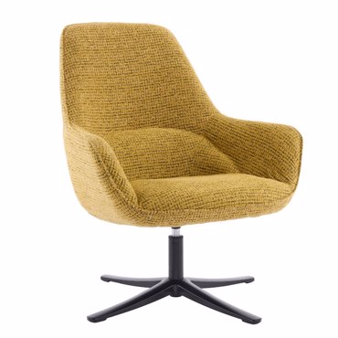 Liberta - Maison TIFFANY Πολυθρόνα Κίτρινη με Pattern Περιστρεφόμενη 80x75x90cm 01-3534