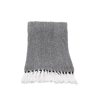 Liberta-Maison Mintoni Ριχτάρι Διακοσμητικό 130x170cm Βαμβάκι Μαύρο Λευκό Polyester 014648
