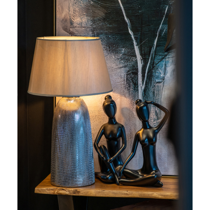 Liberta - Maison ARGENT Epitrapezio Fotistiko Keramiko Asimi me Lefko Kapelo 1xE27 F40.5x67cm 016237