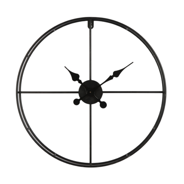 Liberta - Maison TEMPUS Ρολόι Τοίχου Μεταλλικό Μαύρο Φ60x6.5cm 017896