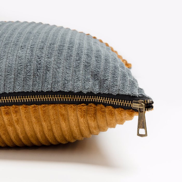 Liberta - Maison SENS Diakosmitiko Maxilari ufasmatino/Polyester Moustardi/Ggri 45x45cm 018875