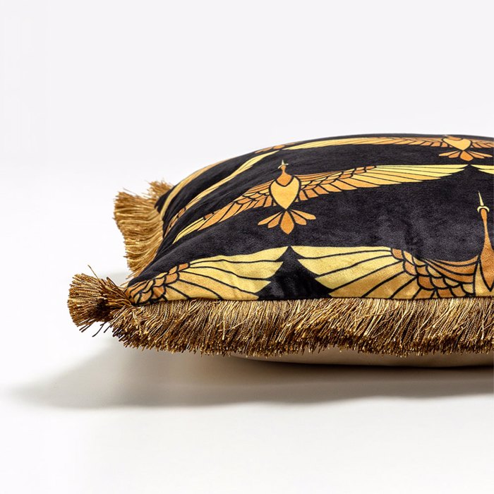 Liberta - Maison GARZA Diakosmitiko Maxilari ufasmatino/Beloudino Mavro/Xruso 45x45cm 018892