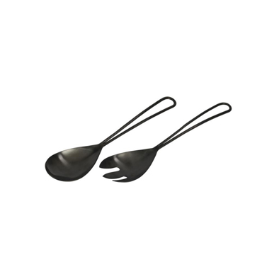 Liberta-Maison Matt Set Σερβιρίσματος Σαλάτας 29x7x2cm Ατσάλι Μαύρο 018937
