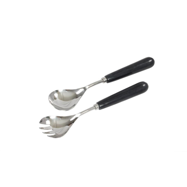 Liberta-Maison Marmo Set Σερβιρίσματος Σαλάτας 28x6x2cm Ατσάλι Μαύρο Μάρμαρο 018952