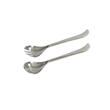 Liberta-Maison Curve Σετ Σερβιρίσματος Σαλάτας 28x6x2cm Ατσάλι Ασημί 018955
