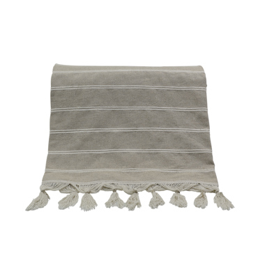 Liberta - Maison AMMOS 2 Ριχτάρι Βαμβακερό Μπεζ/Λευκό 150x210cm 019627