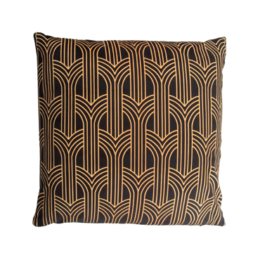 Liberta - Maison GATE Διακοσμητικό Μαξιλάρι Βελούδινο Χρυσό/Μαύρο 45x45cm 020451
