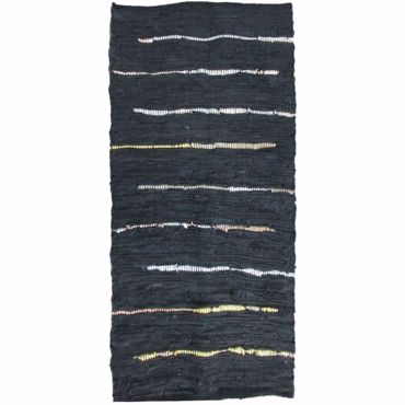 Liberta-Maison LINES Χαλακι 60x90cm Δέρμα Μαύρο Μπεζ Λευκό 020493