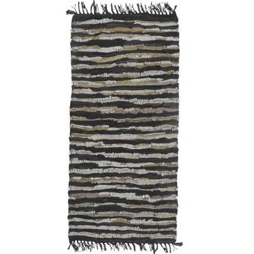 Liberta-Maison BOHO Χαλί Διαδρόμου 70x150cm Δέρμα Μαύρο Μπεζ 020498