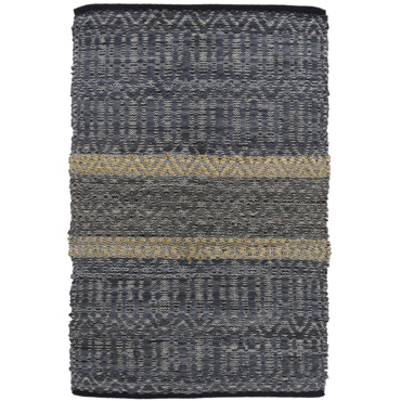 Liberta-Maison Stripe Χαλακι 60x90cm Δέρμα Γκρι Μπεζ 020503