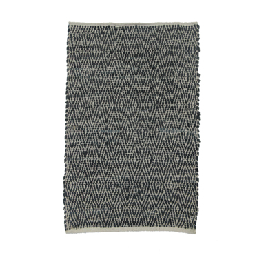 Liberta-Maison ROMBO Χαλακι 60x90cm Δέρμα Μαύρο Μπεζ 020515