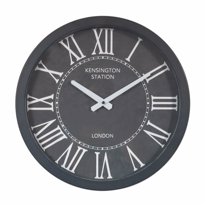 Liberta - Maison SLOZNO Roloi Toixou Metalliko Mavro/Lefko me Gyali F40.5x8cm 020596