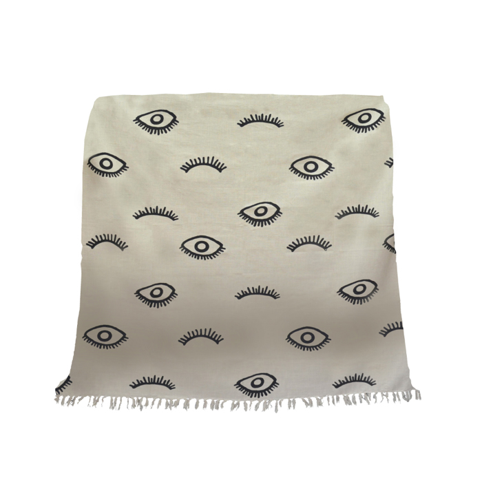 Liberta - Maison EYES WHITE Rixtari Bambakero Lefko/Mavro 130x170cm 021787