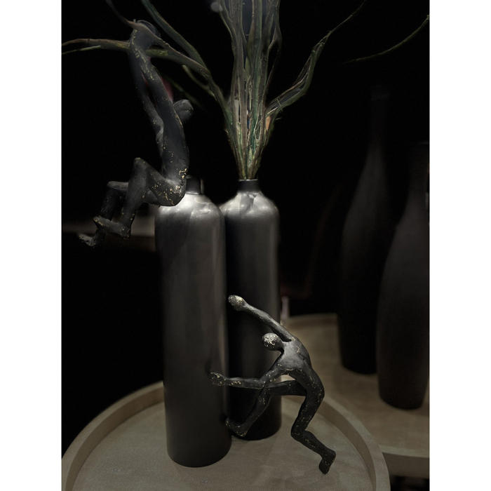 Liberta - Maison CLIMBER DECO Diakosmitiko Toixou Resin Mavro me Xruses Pinelies 14x6x24cm 021827