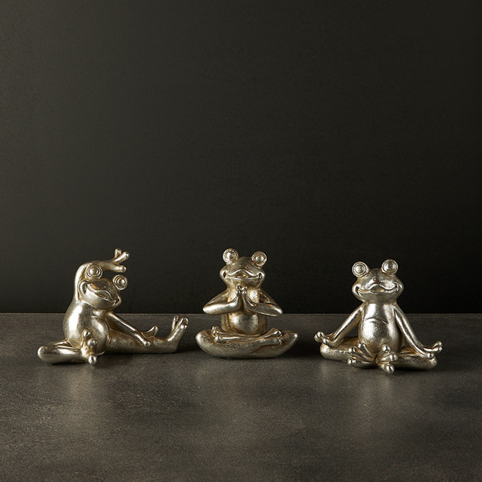 Liberta - Maison FROGGIES 2 DECO Set ton 3 Batraxos Resin Asimi 16.3x7.5x10.8cm 021864