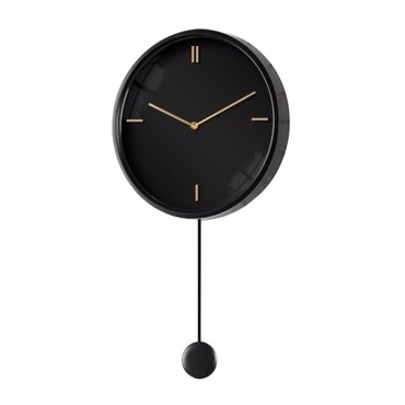 Liberta-Maison Sitta 1 Ρολόι Τοιχου 35x35x70cm Μέταλλο Μαύρο Χρυσό MDF 021967