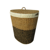 Liberta-Maison Nikki Kalathi Me Kapaki 50x50x50cm Seagrass Fusiko Mavro Hogla Rope Lefko 021999