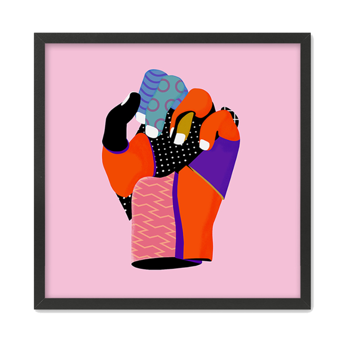 Liberta - Maison JACINTO Set ton 2 Pinakas apo Xarti kai MDF Poluxromo me Mavri Korniza 50x50x2cm 022046