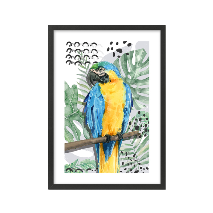 Liberta - Maison OMU 2 Set ton 2 Pinakas apo Xarti kai MDF Poluxromo me Mavri Korniza 42x56x2cm 022051