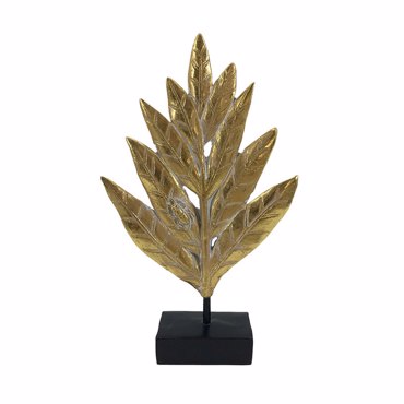 Liberta - Maison RUOMO DECO Φύλλο Resin Χρυσό/Μαύρο 15.2x4.3x25.3cm 022726