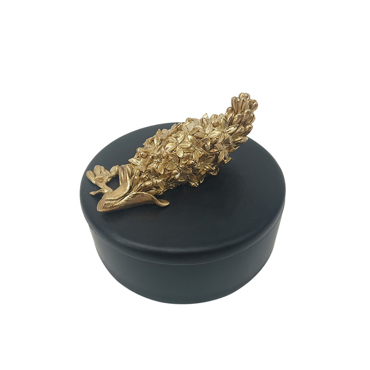 Liberta - Maison BLOOM 1 Κουτί Αποθήκευσης Resin Μαύρο/Χρυσό Φ11.8x8.7cm 023527