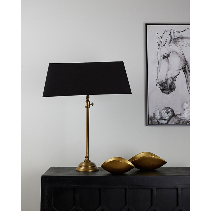 Liberta - Maison LANG Epitrapezio Fotistiko Alouminiou/ufasma Xruso Antike/Mavro 60x60x86cm 024403