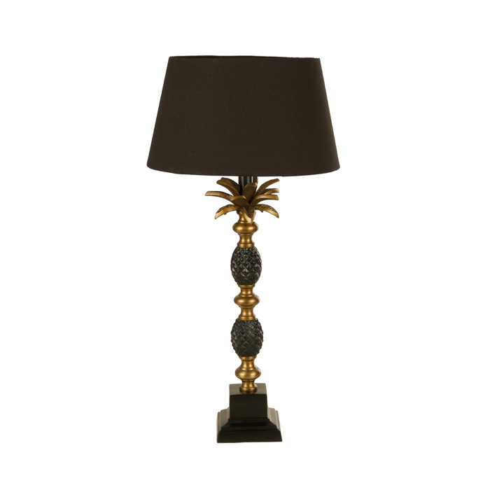 Liberta - Maison PINEAPPLE Epitrapezio Fotistiko Alouminiou/ufasma Xruso Antike/Mavro E27 30x30x57cm 024421