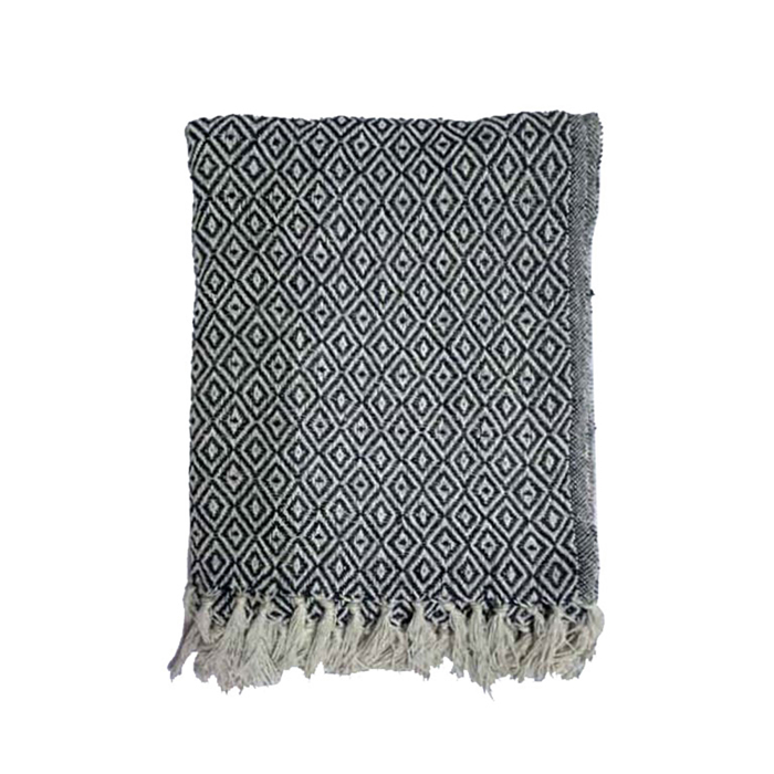 Liberta - Maison LANCE Rixtari Diakosmitiko 180x240cm Bambaki Lefko Mavro Polyester 026012