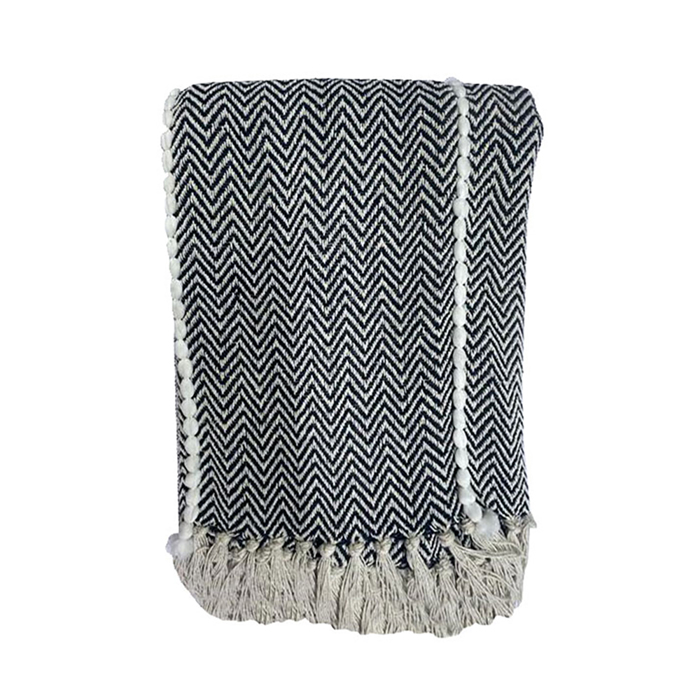 Liberta - Maison PIRA Rixtari Diakosmitiko 180x240cm Bambaki Lefko Mavro Polyester 026030
