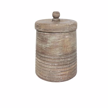 Liberta-Maison INDI Δοχείο Αποθήκευσης Με Καπάκι 12x12x17cm Ξύλο Φυσικό Antike 026517