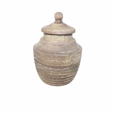 Liberta-Maison INDI Δοχείο Αποθήκευσης Με Καπάκι 12x12x18cm Ξύλο Φυσικό Antike 026518