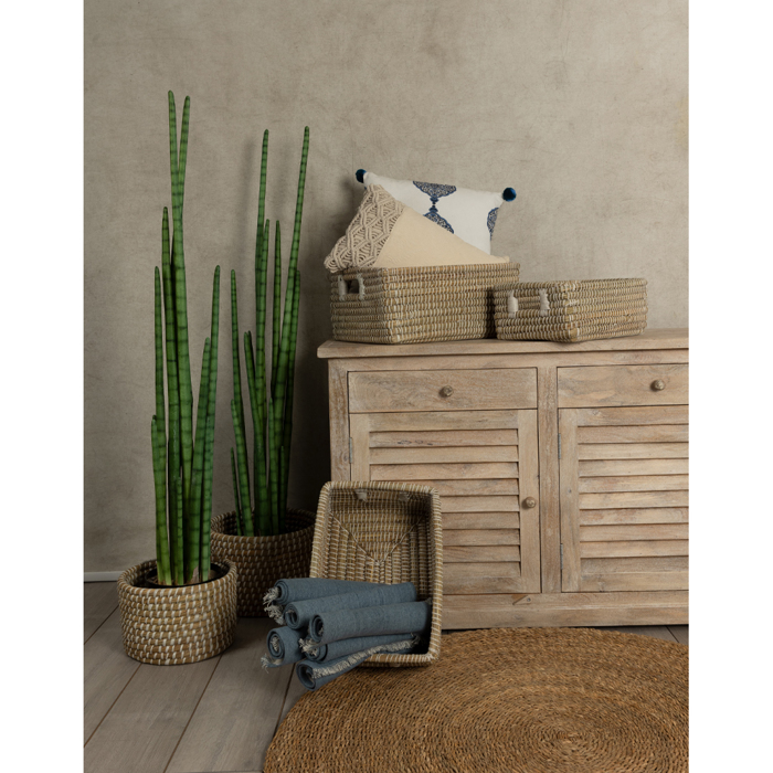 Liberta-Maison Nile Kalathi Set 3Tmx 45x35x30cm Kansgrass Fusiko Lefko PVC 027406