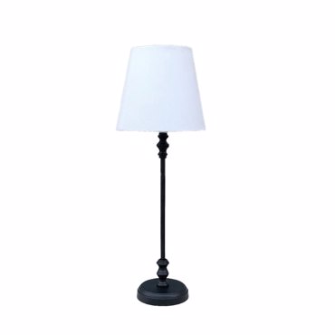 Liberta-Maison Holm Φωτιστικό Επιτραπέζιο 12x18x51cm Αλουμίνιο Μαύρο Ύφασμα Λευκό 028229