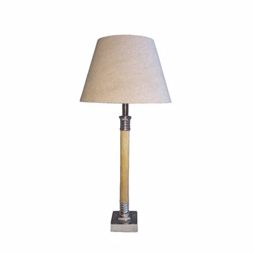Liberta-Maison Glenn Φωτιστικό Επιτραπέζιο 18x30x60cm Αλουμίνιο Ασημί Φυσικό Ξύλο Μπεζ 028232
