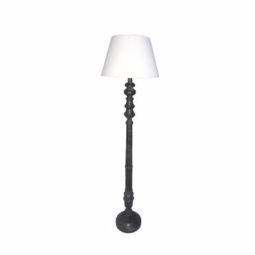 Liberta-Maison Victorien Φωτιστικό Επιδαπέδιο 28x45x163cm Ξύλο Μαύρο Ύφασμα Λευκό 028253