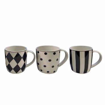 Liberta-Maison JOLIE Κούπα Espresso Set 6ΤΜΧ 7x5.1x6.8cm New Bone China Λευκό Μαύρο Χρυσό 028884