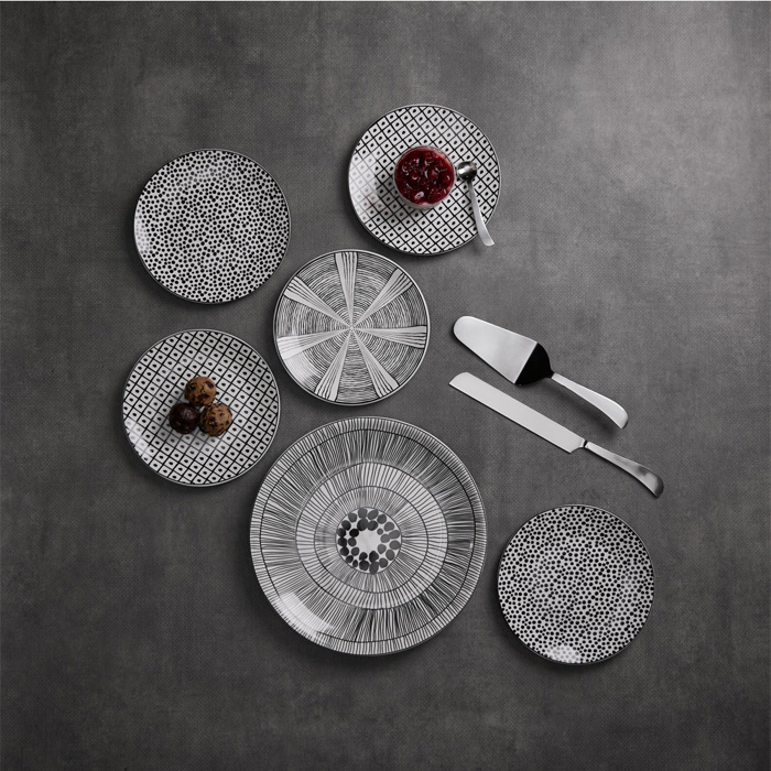 Liberta-Maison Serax Piato Gukou Set 7tmx 30x30x3cm New Bone China Lefko Mavro 028893