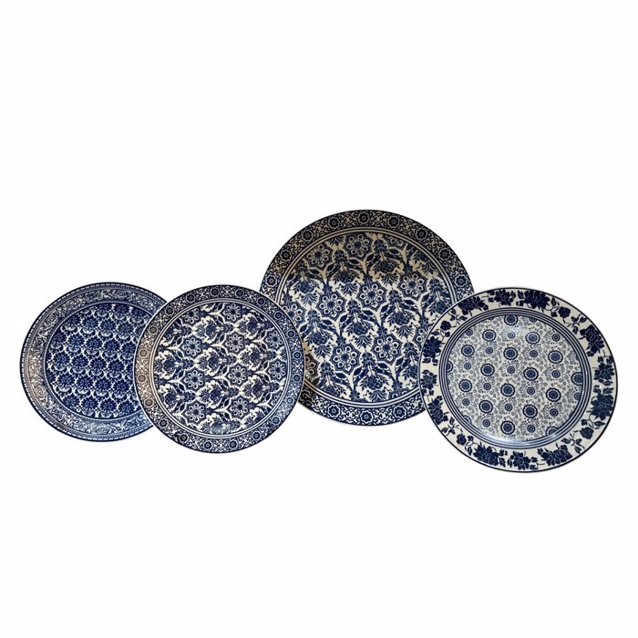 Liberta-Maison Felicia Piato Gukou Set 7tmx 30x30x3cm New Bone China Lefko Ble 028894
