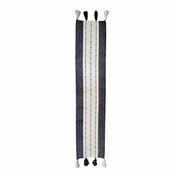 Liberta-Maison ZOYA Runner 180x35cm Βαμβάκι Λευκό Μαύρο Polyester 029125
