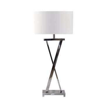 Liberta-Maison Kelsie Φωτιστικό Επιτραπέζιο 41x28x82cm Ατσαλι Ασημί Λευκό 029218