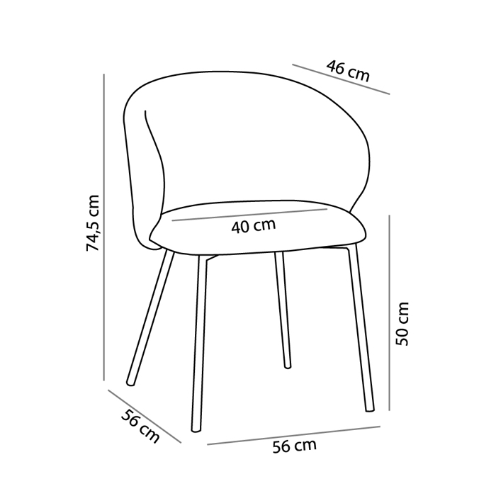 Liberta - Maison KIRA Karekla Ggri Anoixto 56x56x74.5cm 03-1057