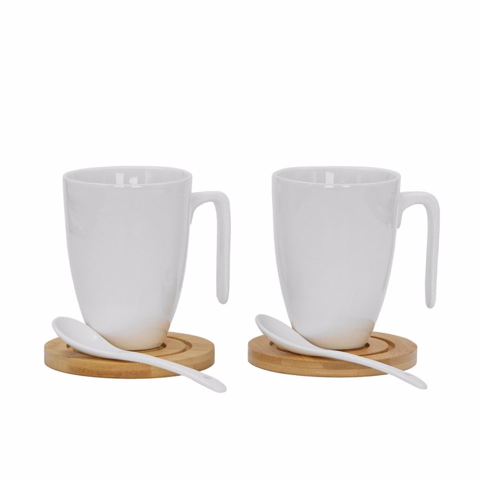 Liberta-Maison CURVE Koupa 22x22x8cm Porselani Lefko Fusiko Bamboo 030003