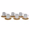 Liberta-Maison Ripple Koupa Espresso Set 6TMX 26x23x6cm Porselani Lefko Fusiko Bamboo 030013