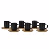 Liberta-Maison Cactus Koupa Espresso Set 6tmx 32x28x7cm Porselani Mavro Fusiko Bamboo 030023