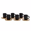Liberta-Maison Cactus Koupa Espresso Set 6TMX 27x22x6cm Porselani Mavro Fusiko Bamboo 030024